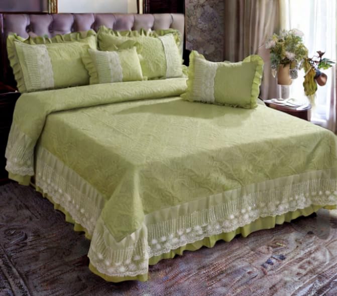 ADCO Enchanted Frill Design Bed Cover - Green-image-42