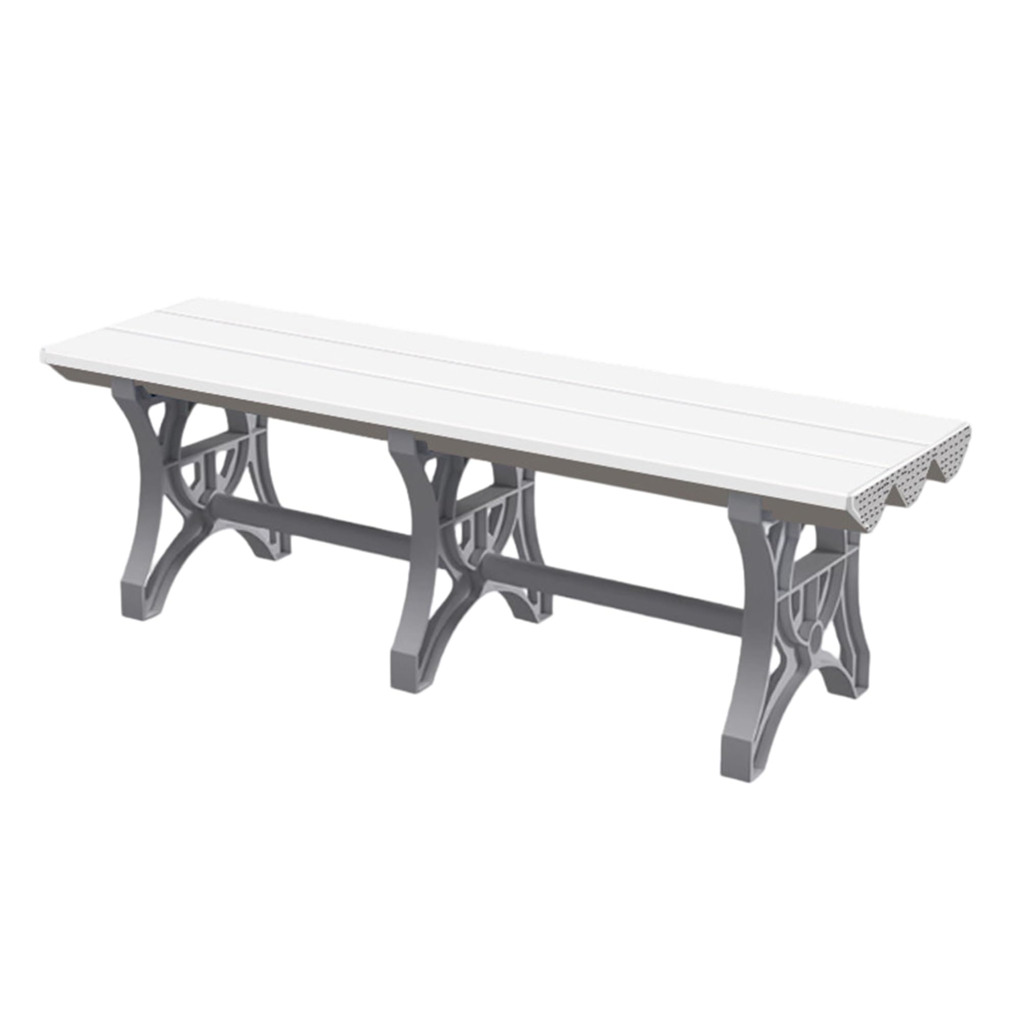 Banc de piscine extérieur et spa étanche en ABS blanc de 170 cm