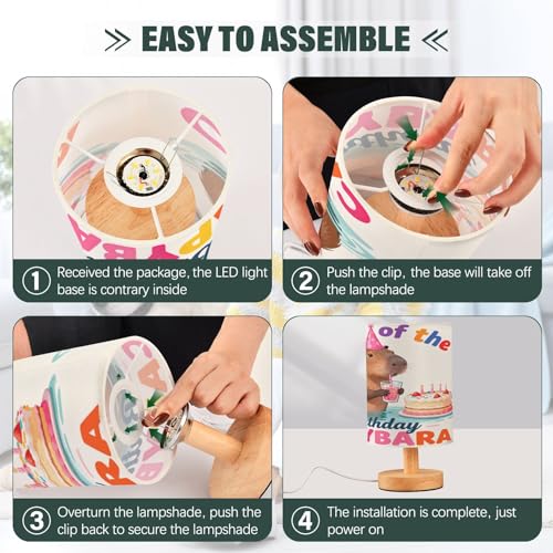 Lámpara de mesa Cartoon Capybaras para dormitorio miniatura 4