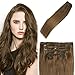 WindTouch Clip in Hair Extensions Human Hair Ash Brown 12Inch 70g #8 Gift for Women