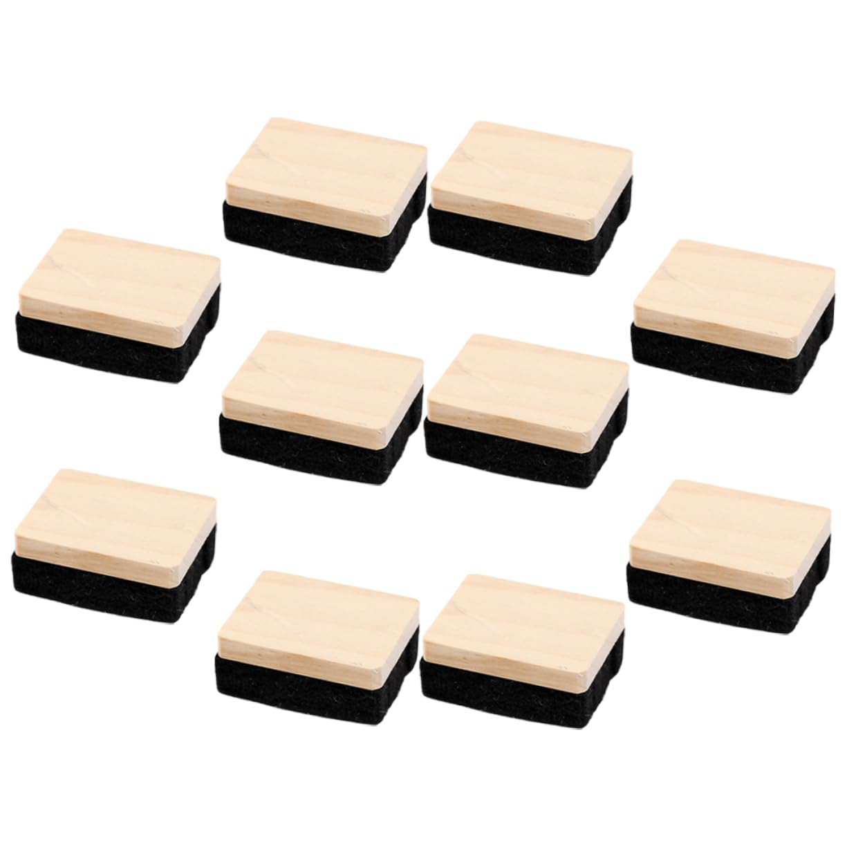 HOMSFOU 4 Sätze Schwarzes Whiteboard Radiergummi Staubfreier Radierer Aus Holz Und Filz Multifunktional Für Büro Schule Und Zuhause Leicht Zu Reinigen 10 Stück * 4