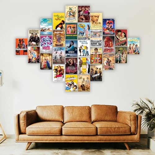 Image of Wallgasm Bollywood Movie Posters - Set of 30, 4x6 Inches Posters | Poster Set For Room, Wall Art for Bedroom, Gym, Office