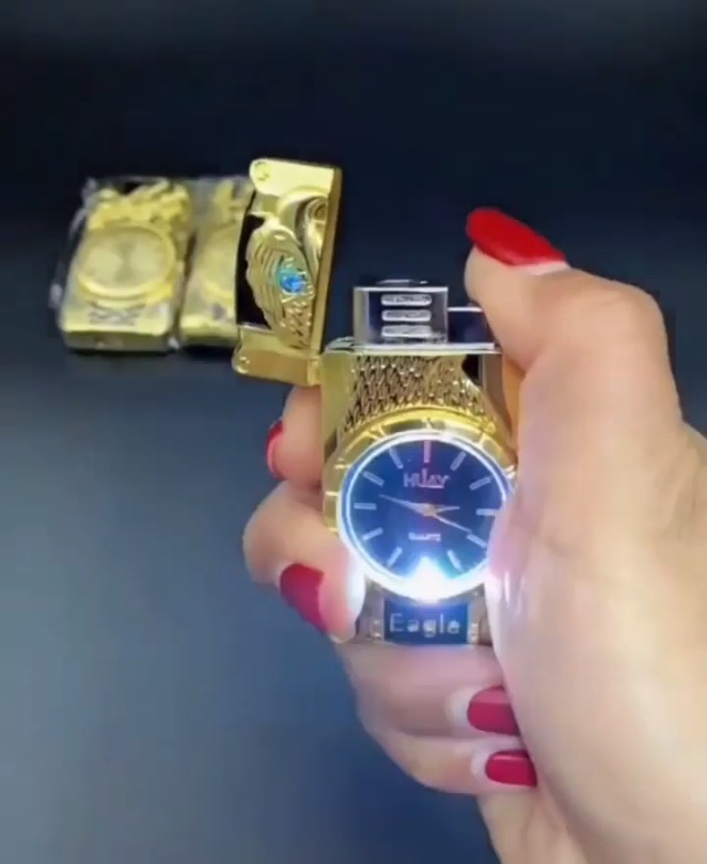 Encendedor Inflable Con Reloj Eléctrico 2 en 1 Rojo miniatura 7