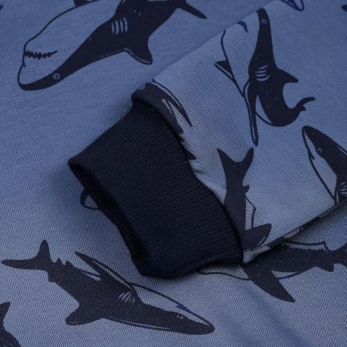 Image of Akyzic Baby Boys Dinosaurs Hoodie Boys Shark Pullover with Pocket Kids Truck Warm Sweatshirt Sweater