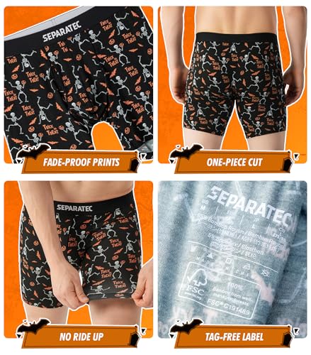 Separatec Mens Underwear with Pouch for Balls, Cooling Boxer Briefs Moisture Wicking, Halloween Boxer Briefs for Men4