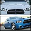 SPEC-D TUNING Dual Halo LED Black Projector Headlights Compatible with 2011-2014 Dodge Charger, Left + Right Pair Headlamps Assembly