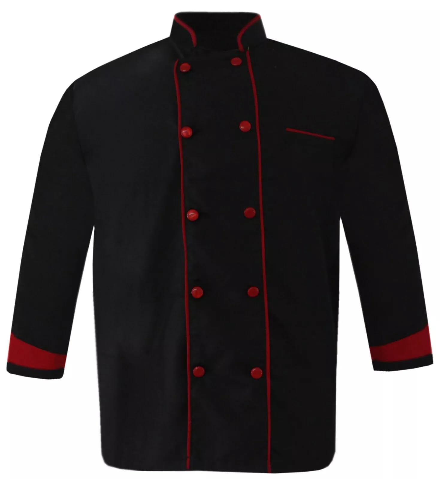 NEEL KAMAL EXPORTS Chef Coat For Men And Women Full Sleeve Chef Coat PolyCotton Unisex Chef Dress For Cooking (Black And Red)-picture-38