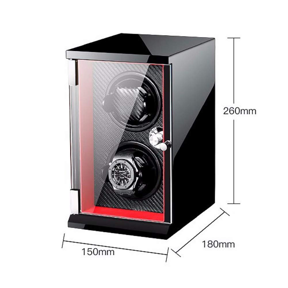 caricaorologi Doppia Torre Verticale Automatica con Motore di Blocco 5 modalità di Rotazione scocca in Legno lacca per Pianoforte