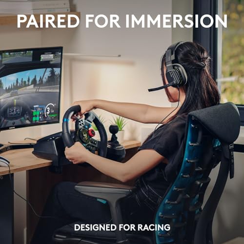 Logitech G29 Driving Force Racing Wheel and Pedals, Force Feedback, Real Leather + ASTRO A10 Gen 2 Wired Headset - For PS5, PS4, PC, Mac - Black - image 2