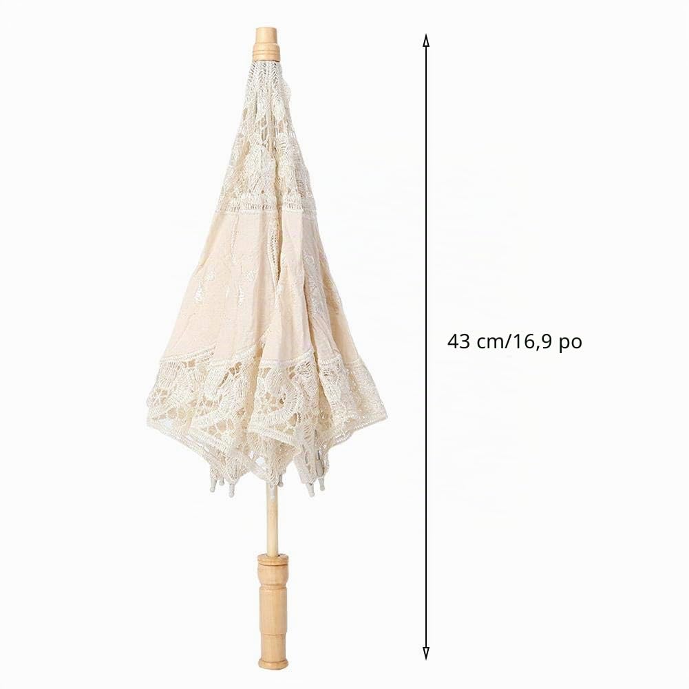 Atyhao Main Dentelle Fleur, Broderie Parasol, Mariage Photographie, Nuptiale Parapluie, Bagages Voyage, Équipement