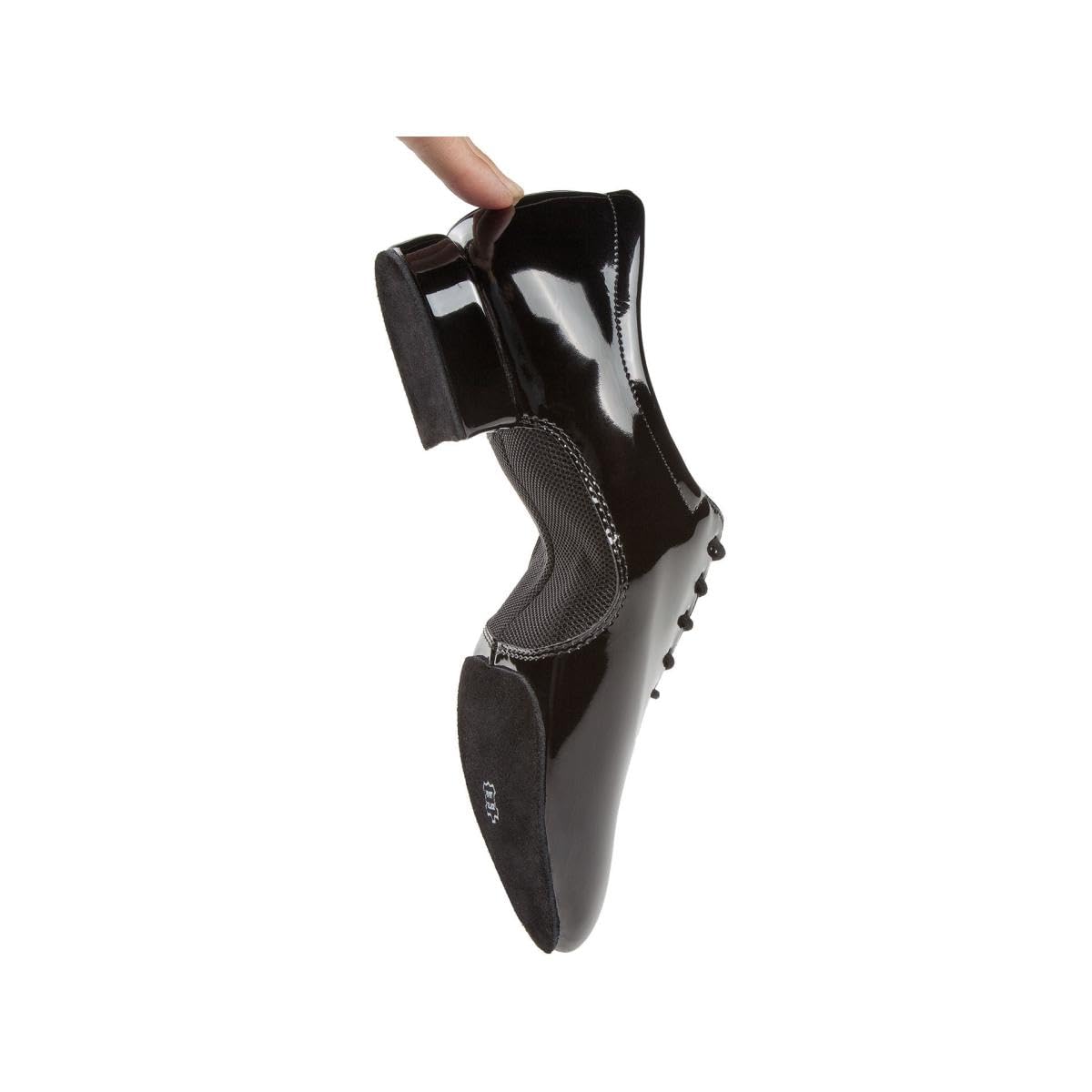Diamant Herren Tanzschuhe 163-222-585 by Domen Krapez - Lack/Mesh Schwarz - Geteilte Rauledersohle - 2 cm Standard Absatz - Made in Germany