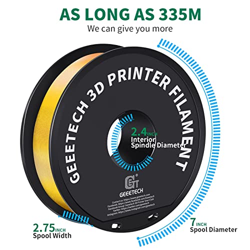 Image of Geeetech Yellow PLA Filament 1.75mm, 3D Printer Filament Dimensional Accuracy + /- 0.02 mm, Upgrade Tidy Winding Tangle-Free, 1kg Spool(2.2lbs) Fit Most FDM 3D Printers