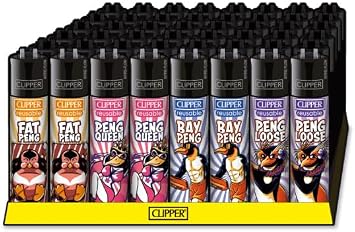 Clipper® Lighters in Multipack – Set of 4 with Cool Look – Sustainable – Includes Free Crystal Decorative Balls (Penguin #2)