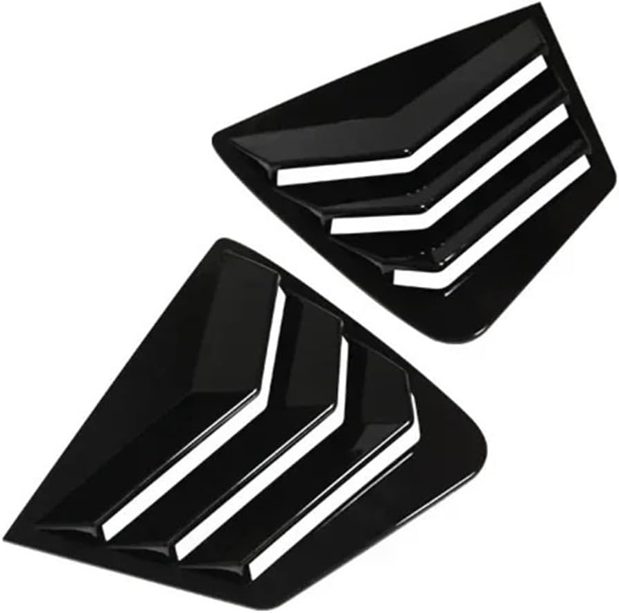 Compatible for Honda Civic 9th Gen 2011-2015 Sedan Rear Side Window Louvers Air Vent Scoop Shades Cover Trim Blinds Carbon Style(Gloss Black)