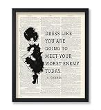 Poster Master Meet Your Worst Enemy Today Poster - Fashion Print - Motivational Quotes Art - Gift for Men, Women & Fashionista - Inspiring Decor for Living Room or Office - 8x10 UNFRAMED Wall Art