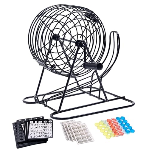 Genérico Jaula para máquina de Bingo, Juego de Bingo de Lujo | Juego de máquina de Bolas de lotería de Lujo, máquina de Bolas de lotería con pestillo Curvo para Celebraciones y Eventos