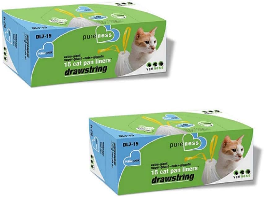 Pureness Large Drawstring Valu-Pak Cat Pan Liners, (Extra Giant 2 Pack)