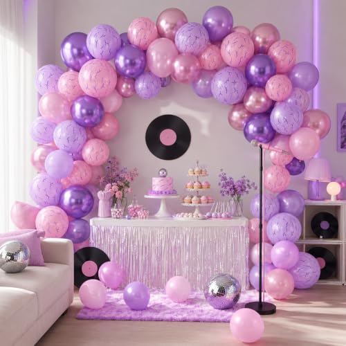 Image of Kpop Style Balloons 30Pcs 12inch Pink and Purple Print Latex Balloons
