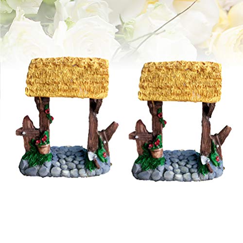 HEALLILY Modelo de Resina Mini Portão de Jardim Móveis Em Miniatura para O Jardim de Fadas Ornamento