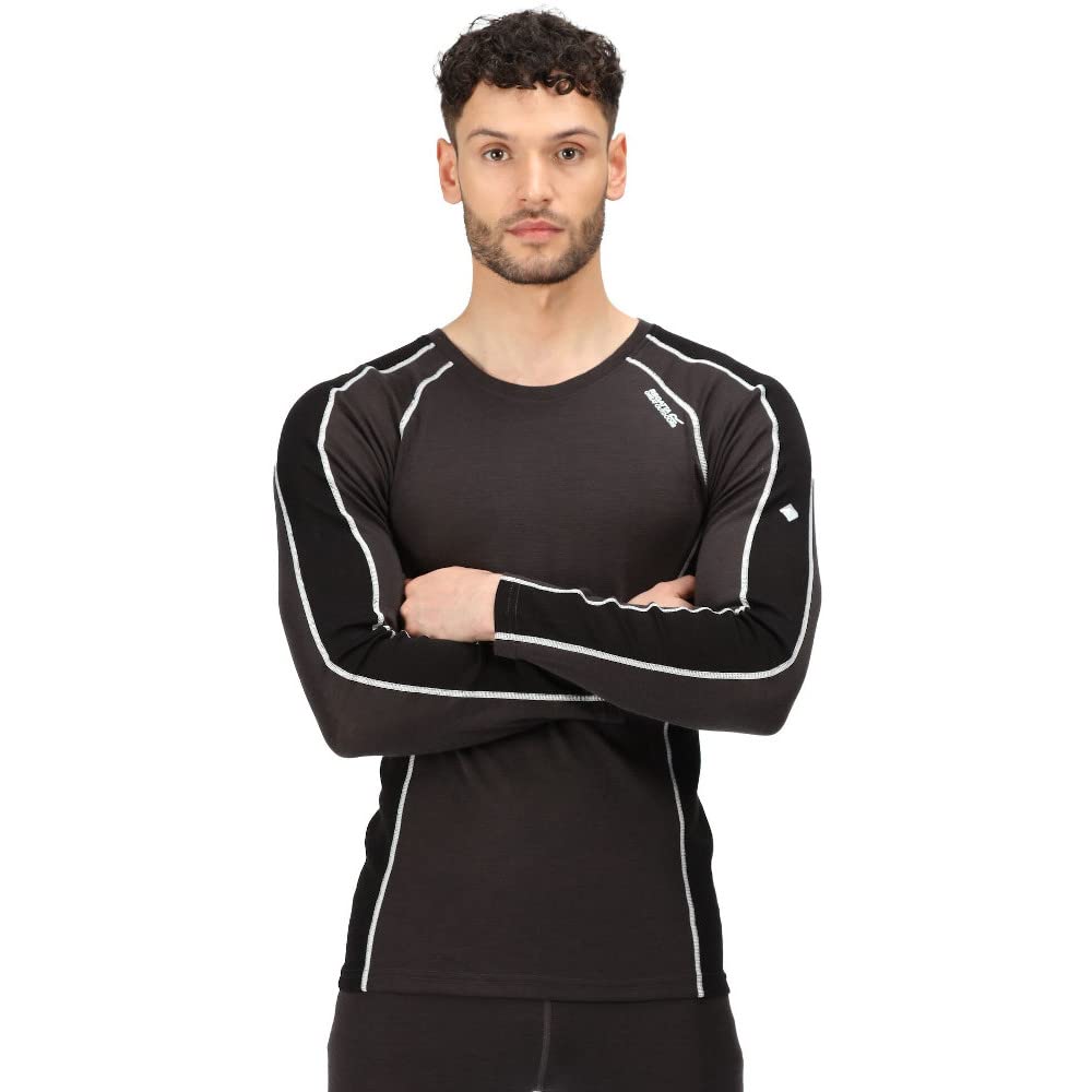 Regatta Haut Manches Longues Isolant Et Doux En Laine Mérino Beru avec Traitement Antibactérien De Contrôle des Odeurs Base Layer Maglia Uomo