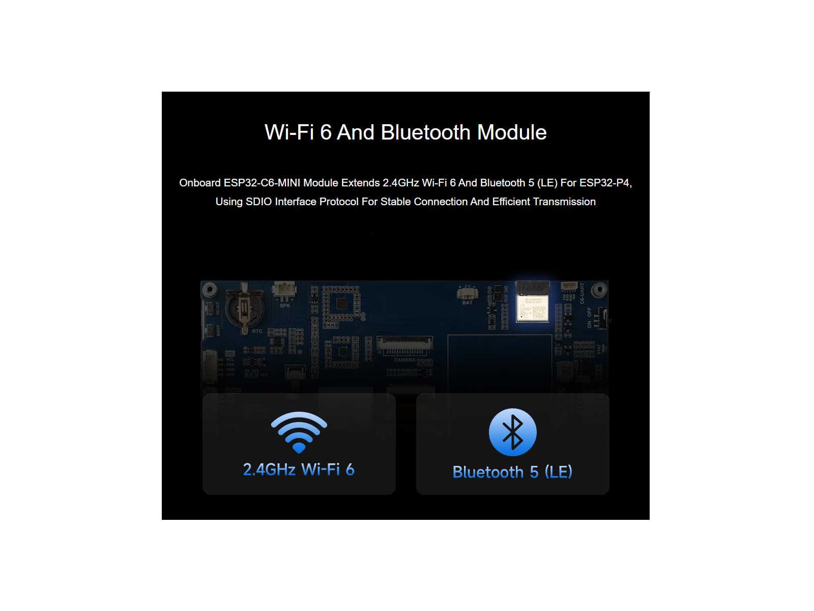 ESP32-P4-WIFI6 7inch 5-Point Touch Display Development Board 1024 × 600 Resolution IPS Display Capacitive Touch Screen,Onboard ESP32-C6-MINI Module, Supports AI Speech Interaction