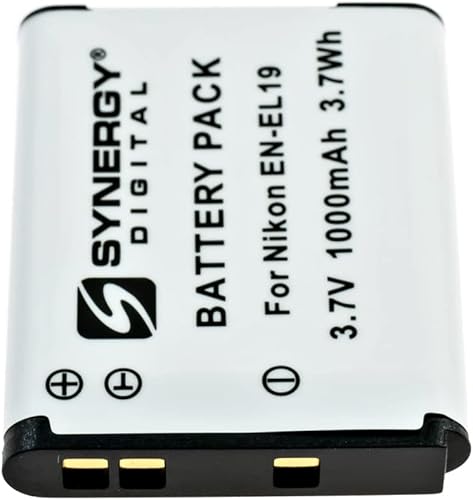 Miniatura 3 de SDENEL19 - Batería recargable de iones de litio (1000 mAh 3.7 V), batería de repuesto para Nikon EN-EL19 para Nikon CoolPix S100, S3100, S3300,