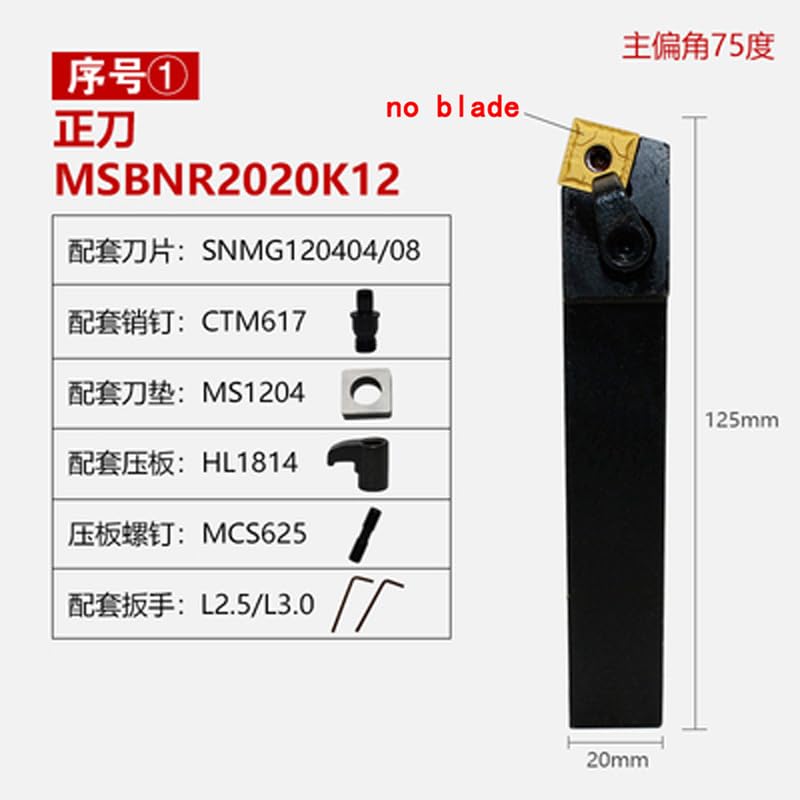Porta herramienta CNC para plaquitas SNMG MSBNR2525M12 miniatura 2