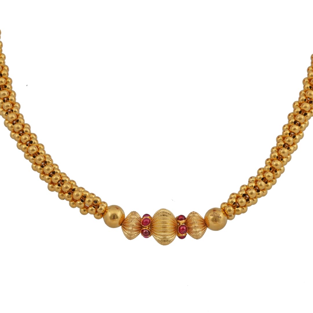 P. N. Gadgil JewellersPNG Jewellers Kolhapuri Thushi - Devika Gold Necklace 22 KT