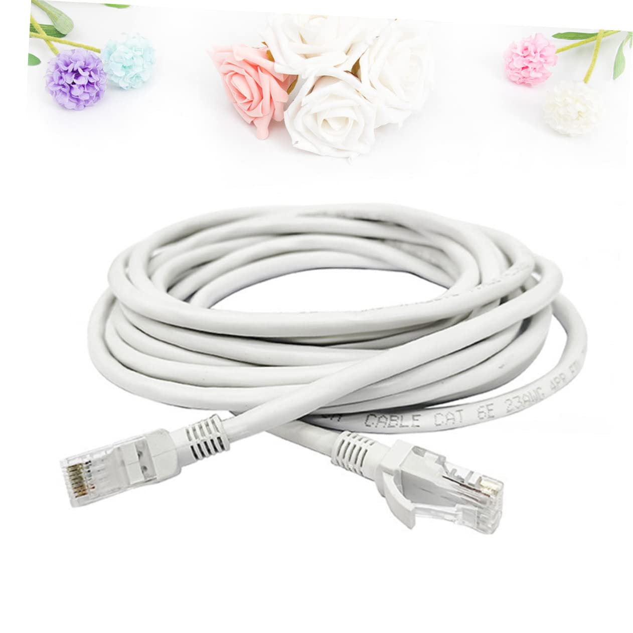 Câble Ethernet Cat6 Blanc 50 Mètres en Cuivre, Câble Réseau