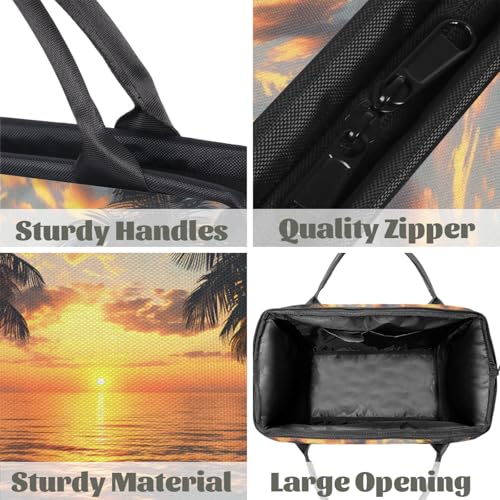 Overnight Weekender Bag for Women Men Palm Tree Ocean Sunset Waterproof Carry On Travel Duffel Bags with Zipper Lightweight Sports Gym Bag Luggage Workout Handle Bags for Traveling Yoga Camping4
