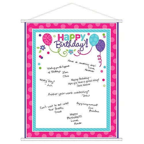 岸ゴム 寄せ書きタペストリー バースデー パープル&ティール PG270156