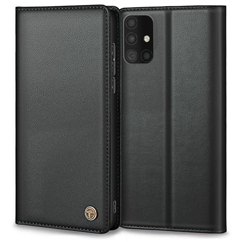 Thorhülle Handyhülle für Samsung Galaxy A51 4G Hülle Premium Lederhülle Schutzhülle für Samsung A51 Hülle Wallet Kartenfach Standfunktion Klappbar Flip Case für Galaxy A51 Hülle Schwarz