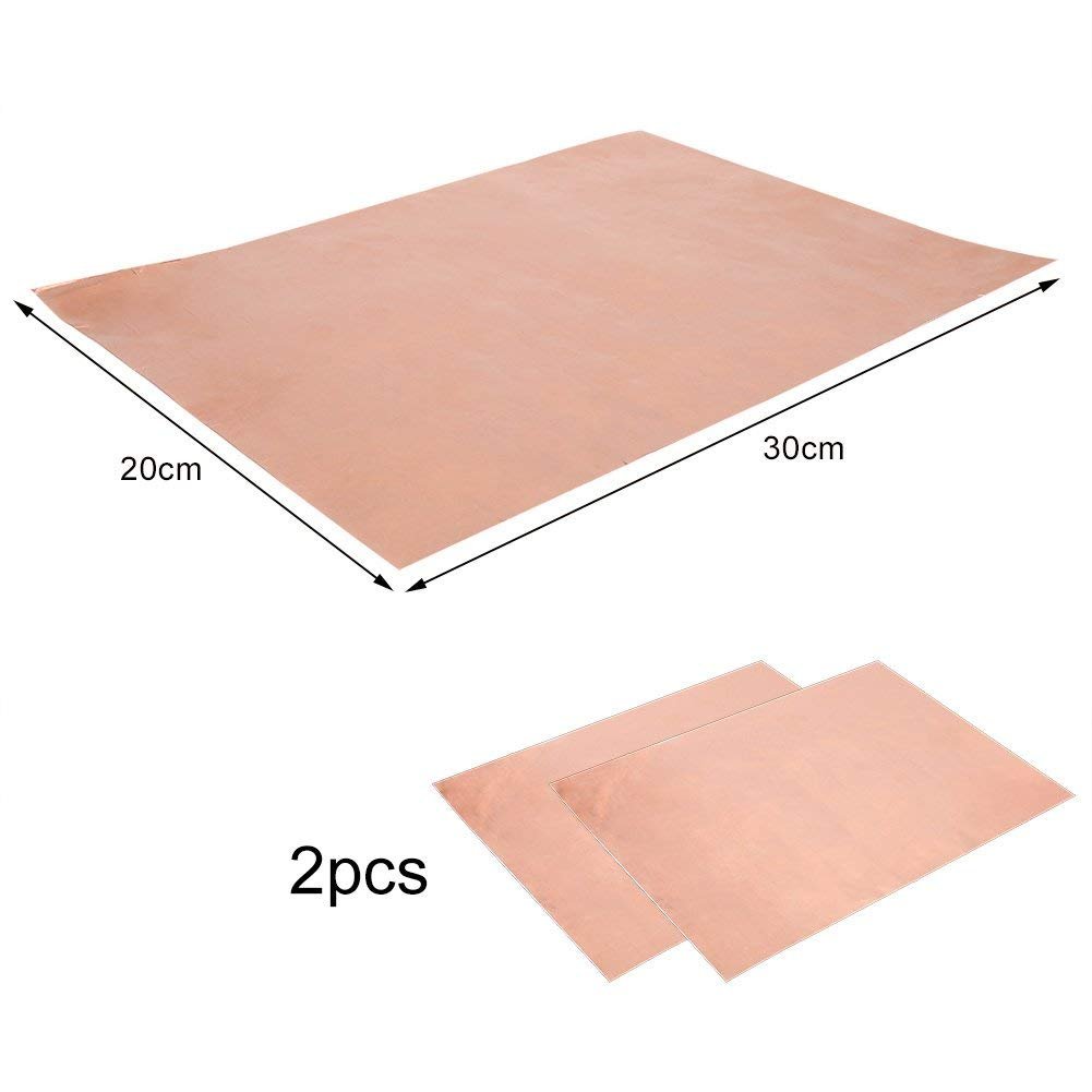 Alomejor Folia miedziana 30 cm x 20 cm jednostronna taśma foliowa EMI ekranowanie Single Conductive Adhesive do gitary EMI ekranowanie Slug Crafts