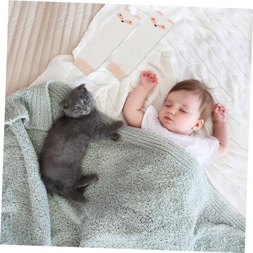 Cartoon Knee and Elbow Pads Protector Soft Leg Warmers Breathable Crawling Knee Protectors for Boys and Lightweight Elastic Warm Socks Fox2