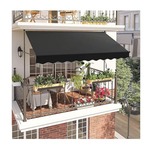 SHUITUKOUU Tenda da Sole Retrattile Tenda da Balcone for terrazza Solarium Regolabile in Altezza Senza forare, Tenda da Balcone con Morsetto, con manovella (Size : W400cm(157.48in))