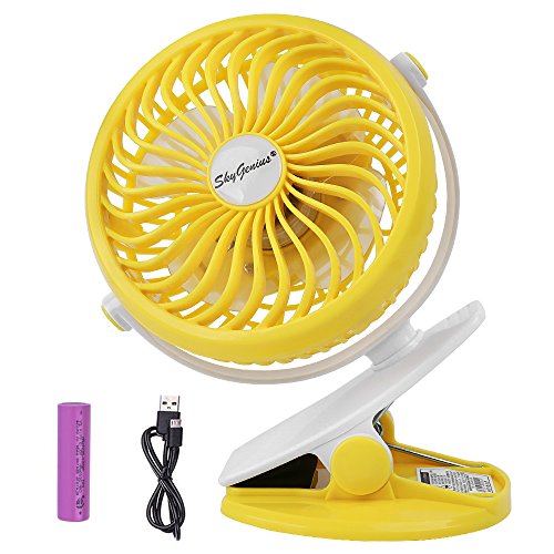 SkyGenius Battery Operated Clip Fan for Baby Stroller Car Back Seat Camping Rechargeable