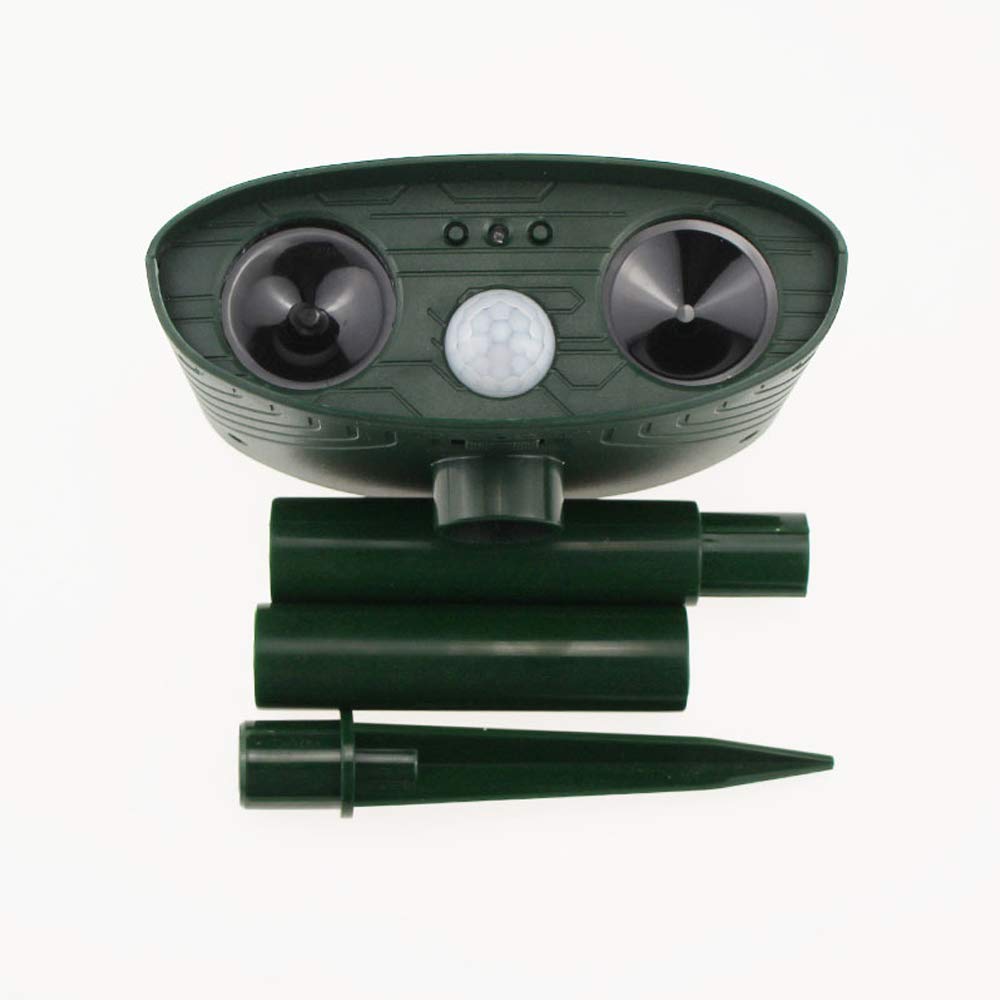 WEIYUE Solar Ultrasonic Animal Repellent, Ipx4 Waterproof, Motion Sensor And Flashing Light Pest Repeller, Application For Garden Yard Field Farm