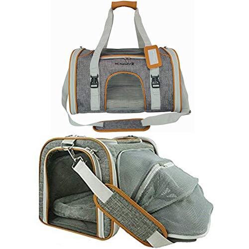 Mr. Peanut's Expandable Airline Approved Soft Sided Pet Carrier, Luxury Travel Tote