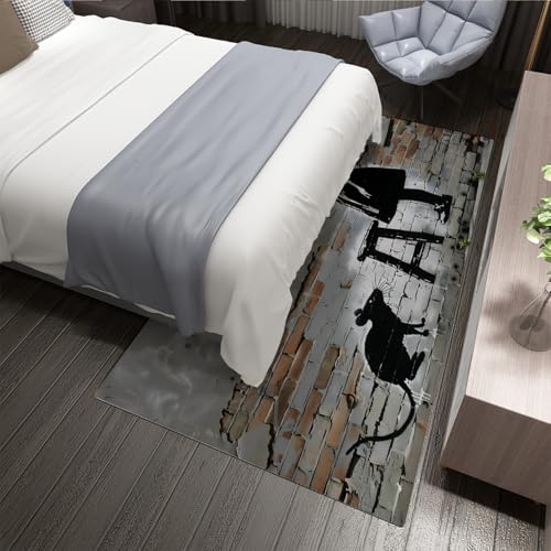 Tapis de salon doux graffiti brique pour chambre adolescent