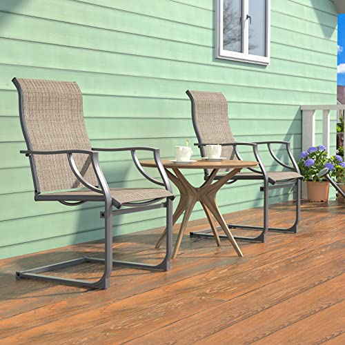 Amopatio Patio Chairs Set Of 4, Outdoor Dining Chairs For All Weather, Breathable Garden Outdoor Furniture For Backyard Deck, Brown #TOP6