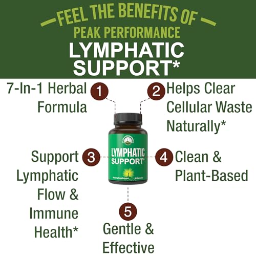 Image of Lymphatic Drainage Supplement. 7-in-1 Lymph System Support Capsules to Detox & Cleanse. with Vegan Ingredients Echinacea Root, Red Clover Blossom, Burdock Root, Red Root, Licorice Root for Women, Men