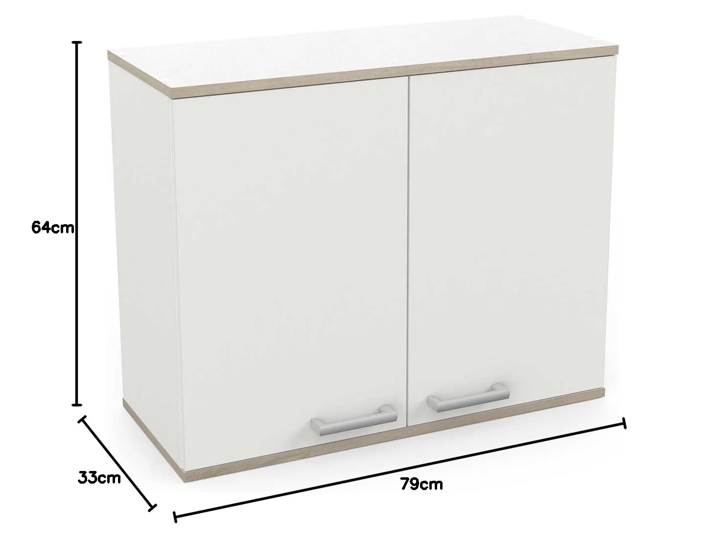 habeig Küche, Küchenschrank, Kompaktküche, variabel aufbaubar, Singleküche, 65kg! schwer, mit Arbeitsplatte, Weiss, Eiche, 180x60x85cm (LxTxH) (300433)
