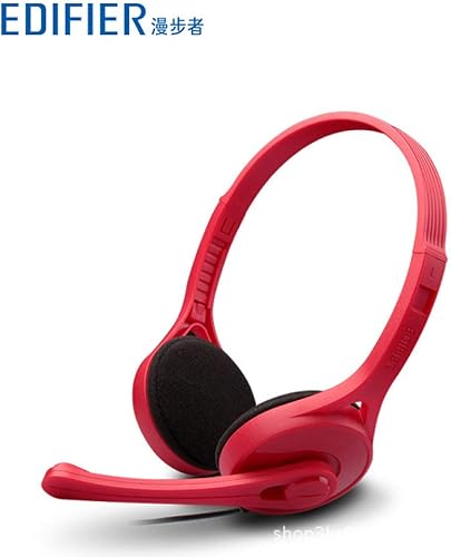Cuffia per computer Cuffia per cuffia con microfono per ascoltare passi rosso Cuffia per computer Cuffia per cuffia con microfono per ascoltare passi rosso