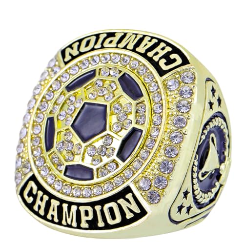 12 Pcs Soccer Ring Soccer Championship Ring Trophy Award Gift for Tournament or League Champion Winner ， from Size 7 to 103