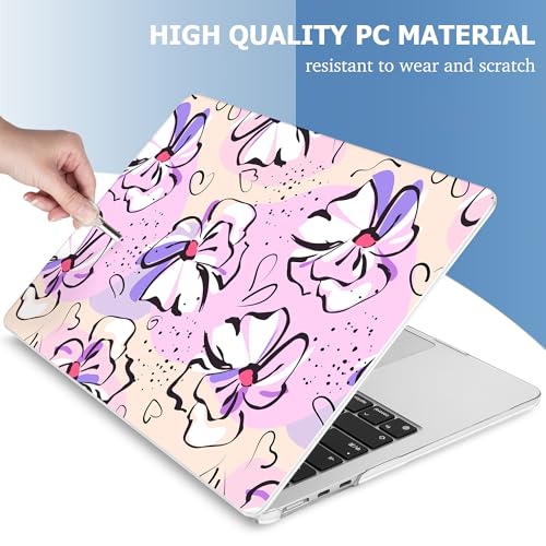 Image of Mektron Case for 2025 MacBook Air 13-inch M4 Laptop A3240 with 13.6-inch Liquid Retina Display,Compatible with 2024 2022 M3 /M2 MacBook Air 13 inch Hard Shell Cover,Fit Model A3113 A2681,Pink Flowers