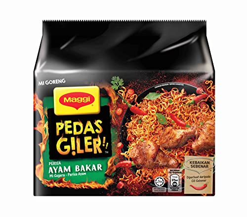 Image of MAGGI Pedas Giler AYAM BAKAR [ Roasted Chicken Flavor ] Noodles 380gm Pack (Imported), The Product of Malaysia, Large