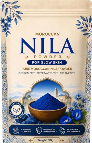 Image of Moroccan Nila Powder For Face - 50 g, Pack of 1 | Nila Powder Morocco | Tan Removal Face Pack Powder For Women | De Tan Mask Beauty Ritual Home Care