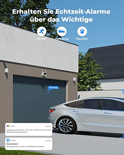 Reolink Floodlight Überwachungskamera, 4K 8MP mit 180° Weitwinkel, 5/2,4GHz WLAN Kamera Outdoor, Smarte Beleuchtung, Personen-/Fahrzeug-/Tiererkennung, IP67, Wired Außenkamera, Duo Floodlight WiFi 6