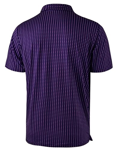 Image of Obla Mens Golf Polo Shirts Short Sleeve Dry Fit Performance Moisture Wicking Casual Print Collared Golf Shirts for Men