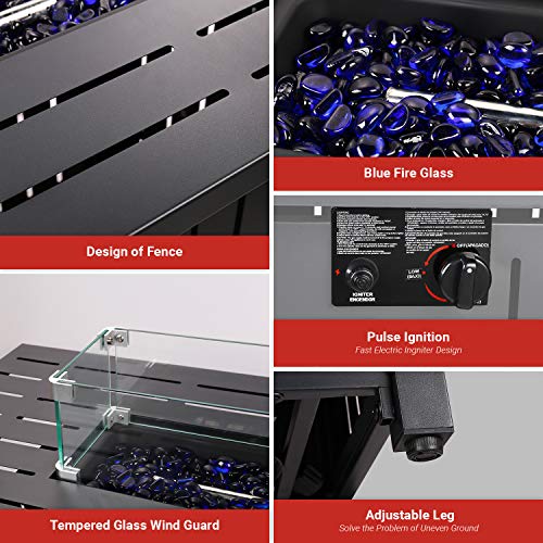 43in-Outdoor-Propane-Gas-Fire-Pit-Table-with-Glass-Wind-Guard-Glass-Rock-Waterproof-Cover-SNAN-Retangular-50000-BTU-Auto-Ignition-CSA-Certification